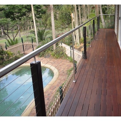 Post Custom Round 1" x 1.6mm Intermediate suits Flat Handrail Satin Finish AISI 316 (Suitable for HORIZONTAL sections)