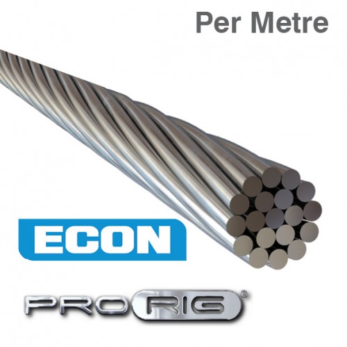 1x19 Wire Rope 316 Grade Stainless Steel (Per Metre)