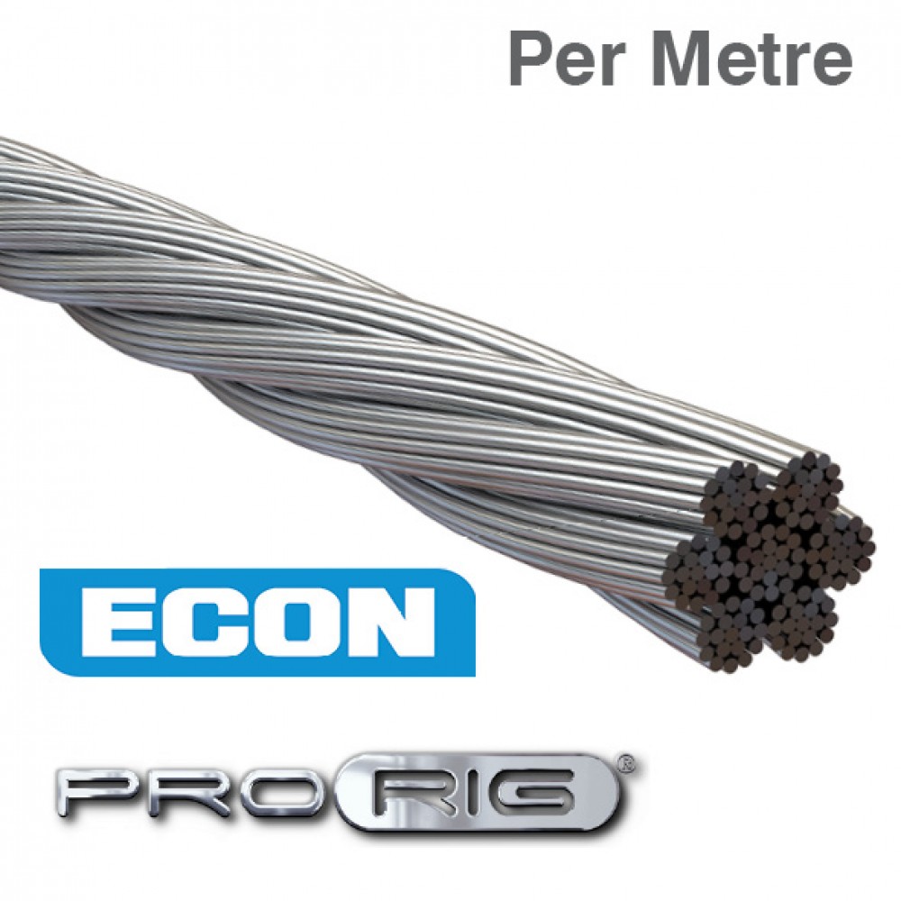 7x19 Wire Rope - 316 Grade Stainless Steel (Per Metre)