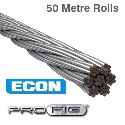 7x7 Wire Rope 316 Grade Stainless Steel (50 Metre Rolls)