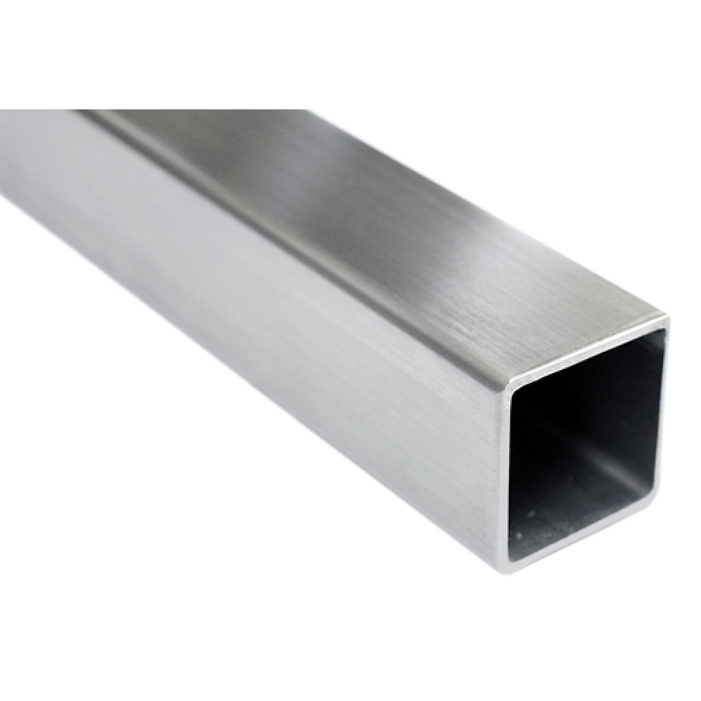 Handrail Tube 50.8mm x 1.6mm Square Satin Finish AISI 316 Per Metre