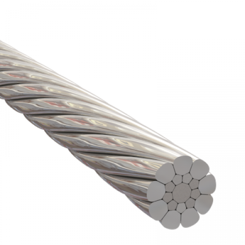 6mm Wire Rope 1 x S (19) Powerflex ProRig AISI 316 per Metre