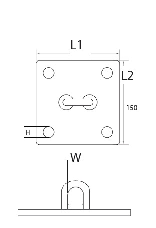 Horizontal Eye Wall Plate drawing