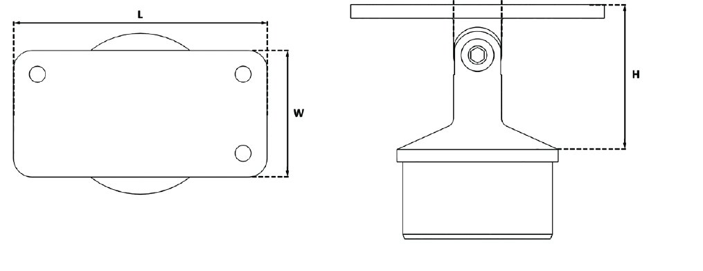 Adjustable Saddle Flat Handrail Technical Drawing