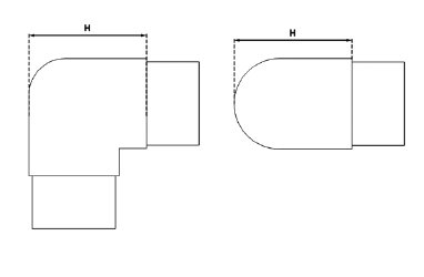 Flush Elbow 90° Technical Drawing