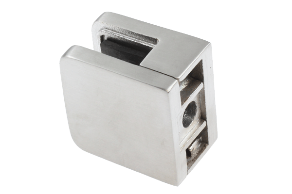 Glass Clamp Model 40 SQ Shape Flat Back Satin