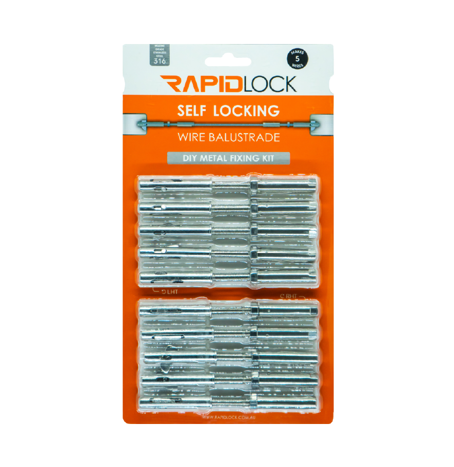 Rapid lock kit for metal posts to suit 5 wires