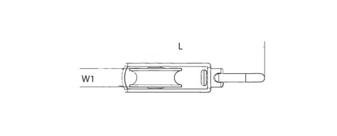 Mame block single cast sheave dimensions drawing