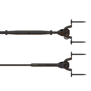 Black Jaw Swage Bottlescrew System With Saddles - Timber Posts
